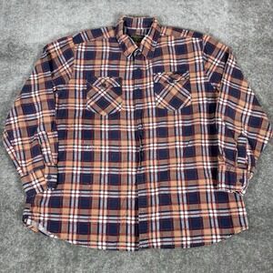 Vintage Woodland Shirt Men's XL Blue Plaid Long Sleeve Flannel Outdoor